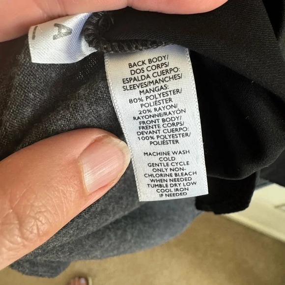 Loft black/gray long sleeve v-neck tunic top size XL - Picture 6 of 6